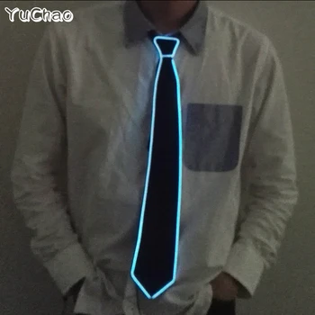 2024 Новая мода Загорается Светящийся галстук Светодиодный Светящийся Свадебный галстук-бар реквизит для ночного клуба Неоновый праздничный костюм для вечеринки