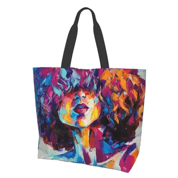 Африканская женская сумка для покупок многоразового использования, Черная сумка для девочек, художественная сумка через плечо, повседневная легкая Большая емкость