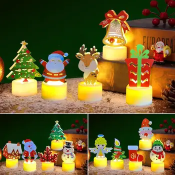 Рождественская тематика, светодиодные беспламенные свечи, имитация света, Свадебная свеча, лампа, Рождественский Домашний декор