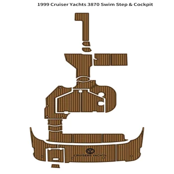 1999 Cruiser Yachts 3870 Плавательная платформа Кокпит-коврик для лодки EVA-пена, напольный коврик из тикового дерева, самоклеящийся стиль SeaDek Gaterstep