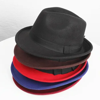 Классический джазовый цилиндр в британском стиле four seasons новая женская шерстяная шляпа мужская и женская фетровая теплая шляпа шляпа для выступлений на сцене