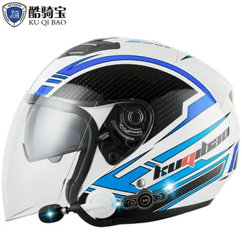 Электрический мотоциклетный шлем KUQIBAO Bluetooth-шлем, мужской умный шлем, длительный срок службы батареи 3000 МА, Трансграничный