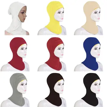 Новый женский Унисекс-модальный Внутренний хиджаб с полным покрытием, Исламский мусульманский платок, Однотонный