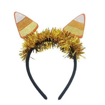 L93F Повязка на голову с блестками в виде рога для женщин и девочек, повязка для волос на Хэллоуин, Косплей, праздничный костюм