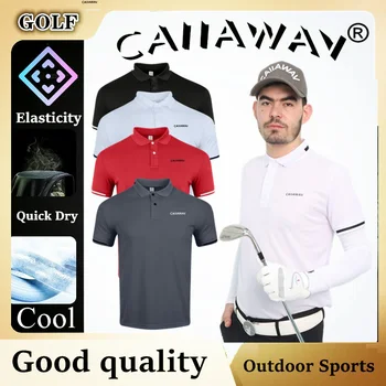Аутентичная мужская футболка для гольфа CAIIAWAV Golf с коротким рукавом, мужская рубашка поло для гольфа с коротким рукавом, дышащая и быстросохнущая