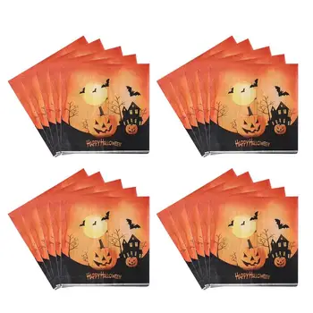 Бумажные полотенца для гостей на Хэллоуин, Фестиваль Дьявола, Тыквенные салфетки, Многофункциональные Полотенца для рук на Хэллоуин, Бумага для украшения рук