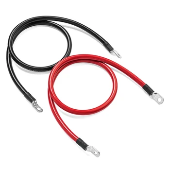 1 Комплект кабеля аккумуляторного инвертора Калибра 8 AWG, Сверхмягкий силиконовый провод С клеммами С выступами