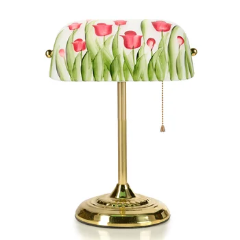 Стеклянный абажур для настольной лампы с цветочным узором в стиле ретро для замены